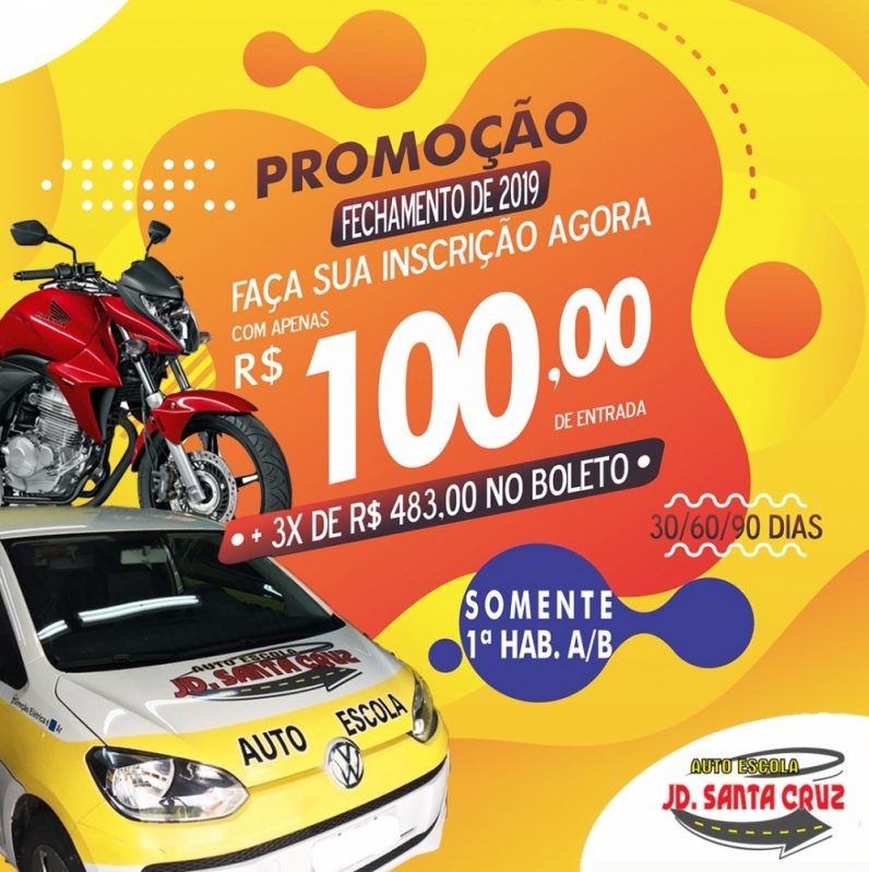 Valor da Primeira Habilitação Aeb Jardim da Saúde - Primeira Habilitação Moto